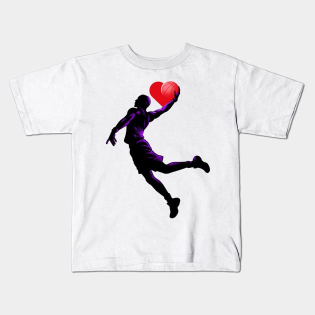 Love Basketball Kids T-Shirt by albertocubatas